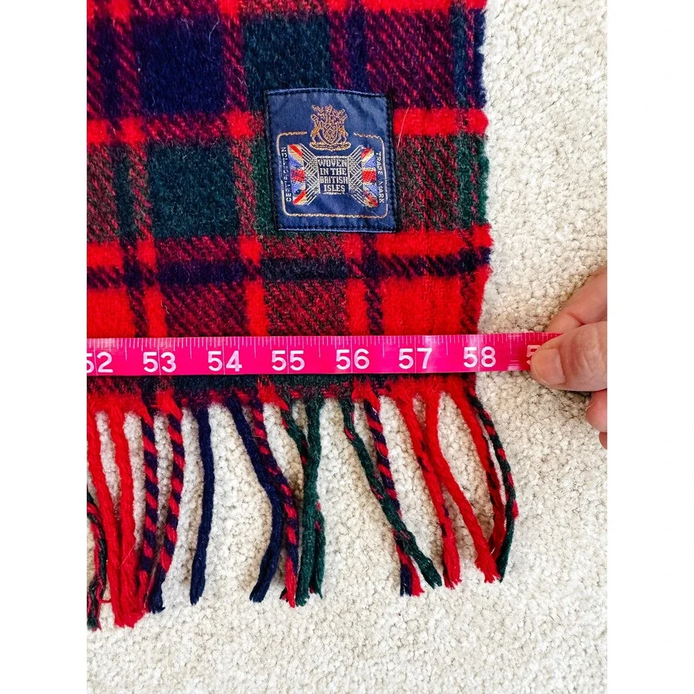 Vintage Woven in the British Isles Red‎ Royal Stewart Style Tartan Throw Blanket
